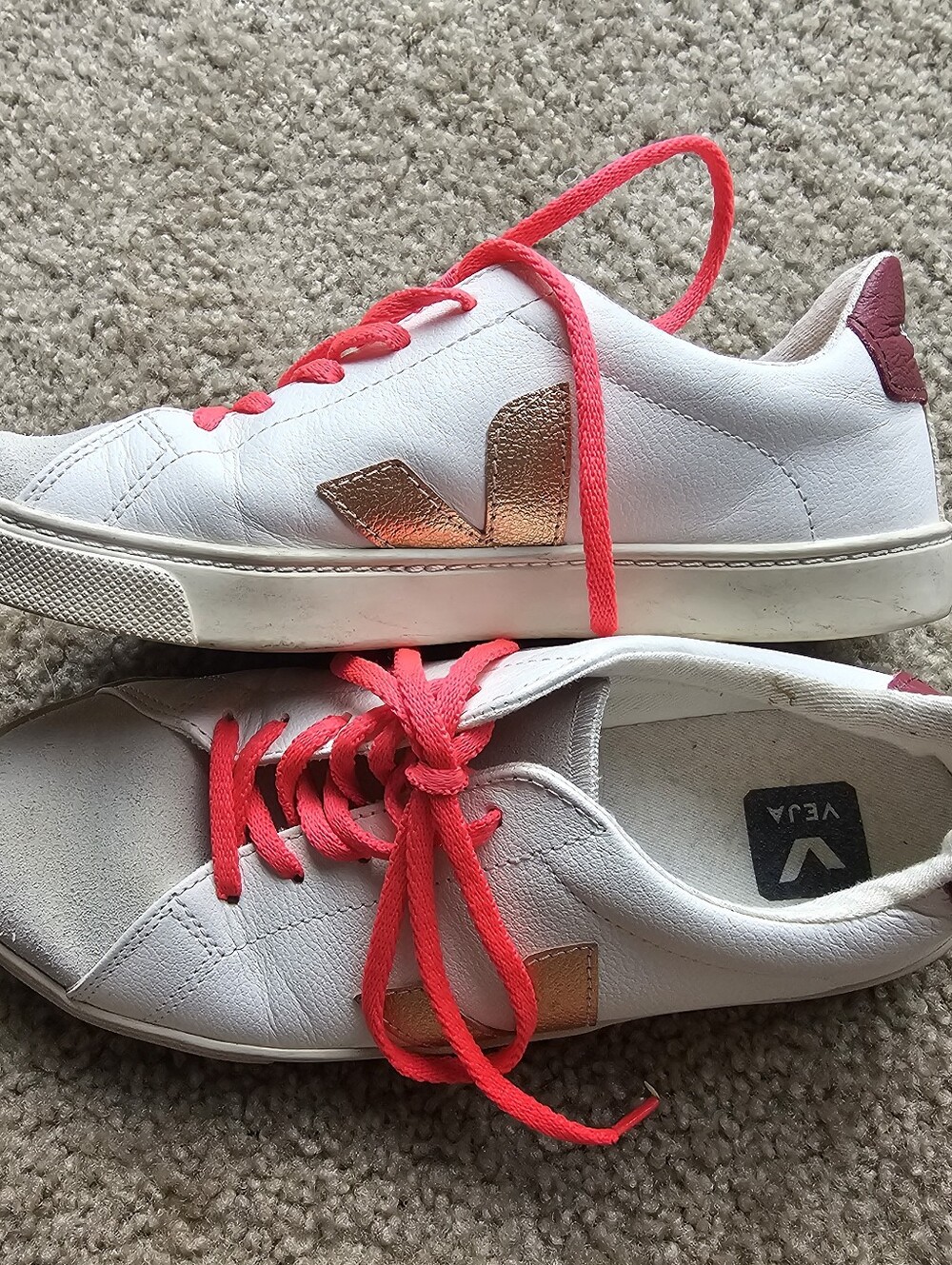 Veja Kids Size 6.5 Esplar Lace Leather Sneakers